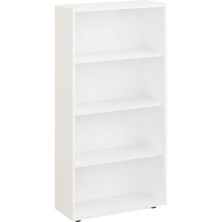 KOMTO Bücherregal Lumo 60 cm breit Regal mit 3, 4, 6 Ebenen und Höhenverstellbare Regale, Aufbewahrungsregal Bookshelf Weiß – Bild 1
