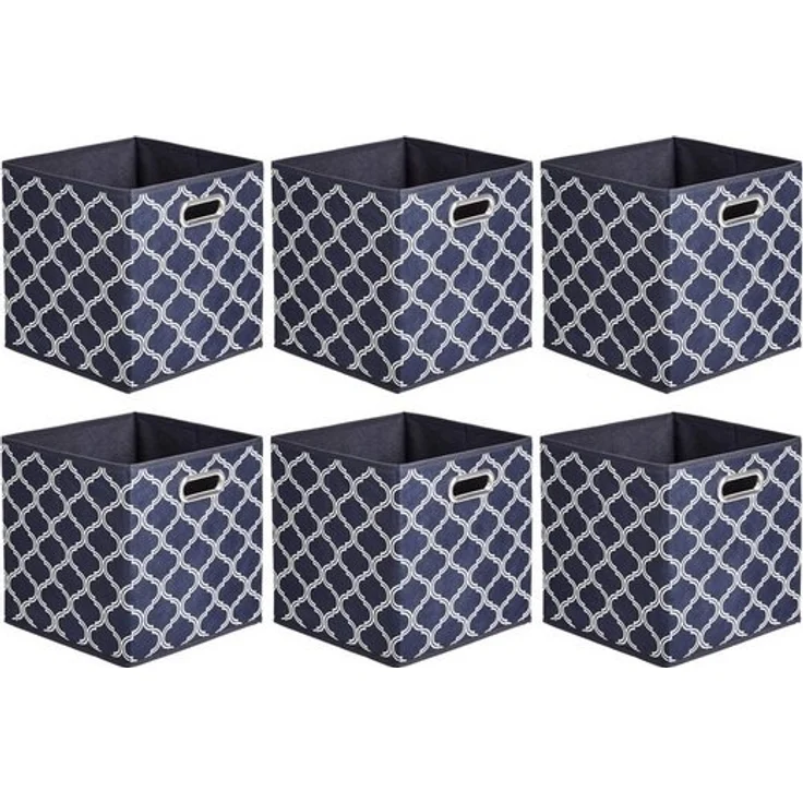 NAIPO Faltbox Alsterwell Faltboxen 6er-Set 26,7×26,7×27,9 cm, Faltbare Aufbewahrungsboxen aus Vliesstoff mit Griffen – Bild 4