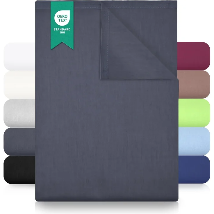 GREEN MARK Textilien Klassische Bettlaken | Betttuch | Laken | Leintuch | Haustuch 100% Baumwolle ohne Gummizug vielen Größen und Farben Größe: 180x275 cm, anthrazit grau