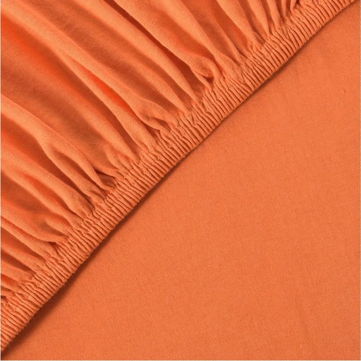 leevitex® Spannbettlaken 90x200cm - 100x200cm | Spannbetttuch Bettlaken | 100% Jersey Baumwolle | Matratzenhöhe bis 25 cm | Öko-Tex | Terrakotta/Dunkelorange – Bild 1