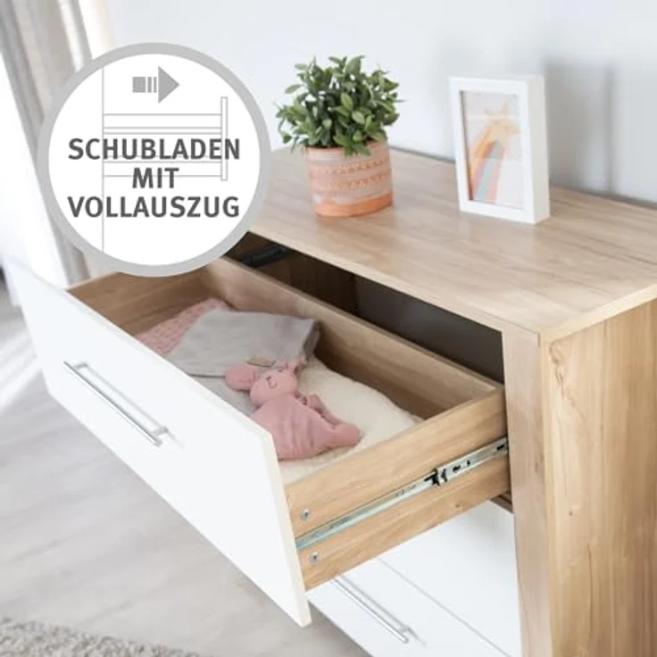 roba Kinderzimmerset 'Malo' - 3-teilig - inkl. Kinderbett 70 x 140 cm - Weiß / Natur – Bild 23