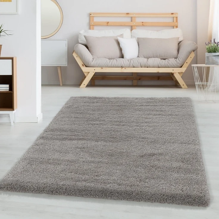Carpettex Hochflor-Teppich Unicolor - Einfarbig, Läufer, Höhe: 30 mm, Teppich Wohnzimmer Einfarbig Shaggy verschidene farben und größen – Bild 5