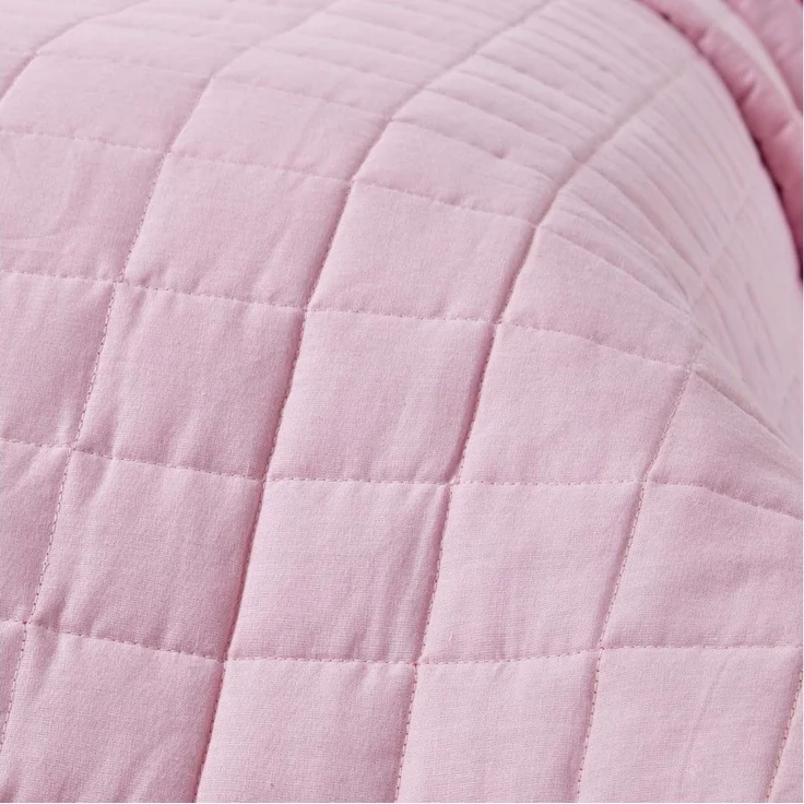 Plaid Gesteppte Tagesdecke aus 100% Baumwolle, pink/rosa, 150 x 200 cm, Homescapes – Bild 2