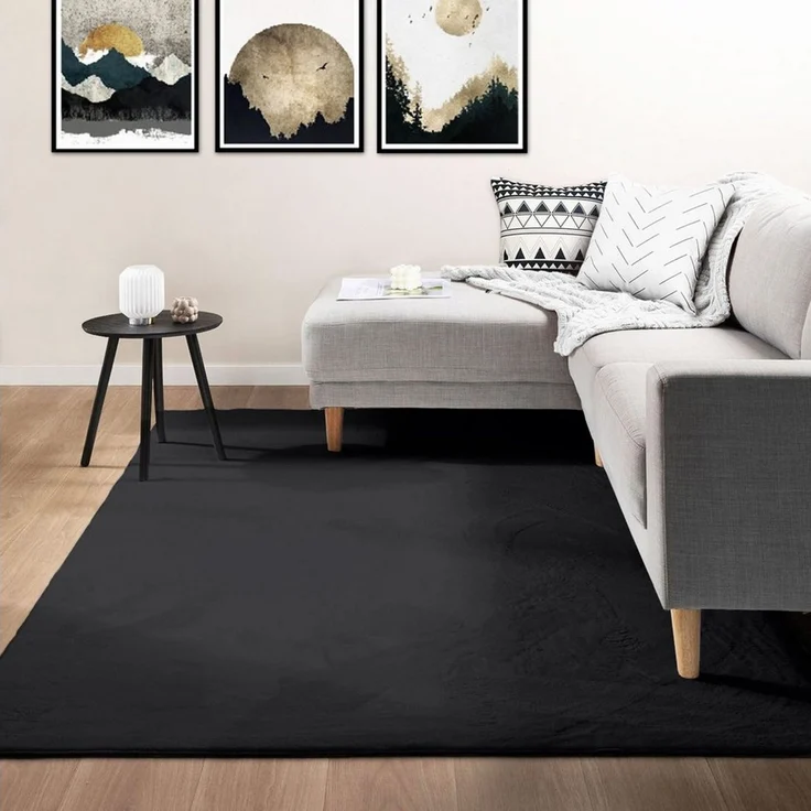 Vimoda Teppich Bobby, Anti Rutsch Waschbar, kuschelig, Rechteckig, Höhe: 10 mm, Fellteppich Uni, Wohnzimmer, Schlafzimmer, Küche – Bild 1