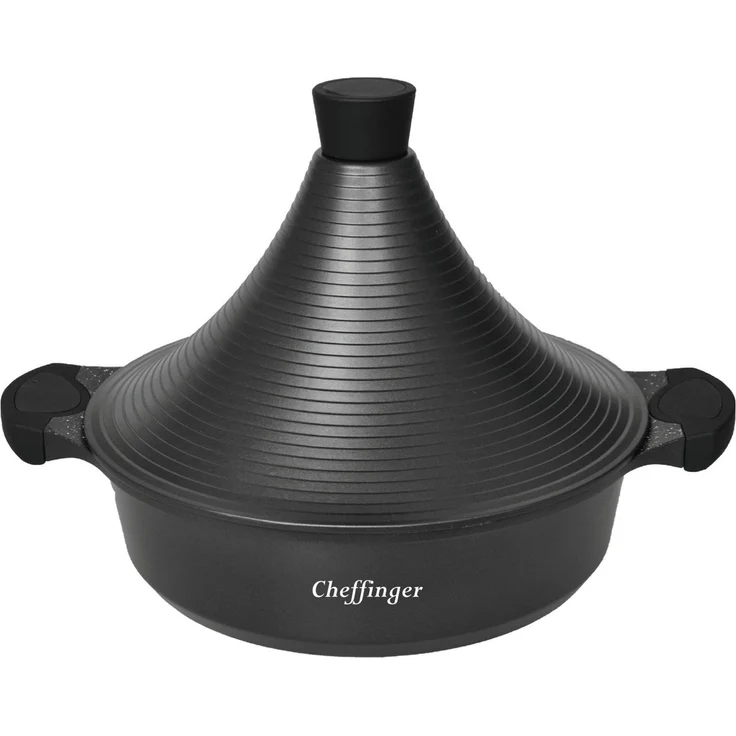 Tajines Tagine Topf Schmortopf Dampfgarer Ø 32 cm Cheffinger CF-TAJ32 Schwarz – Bild 5