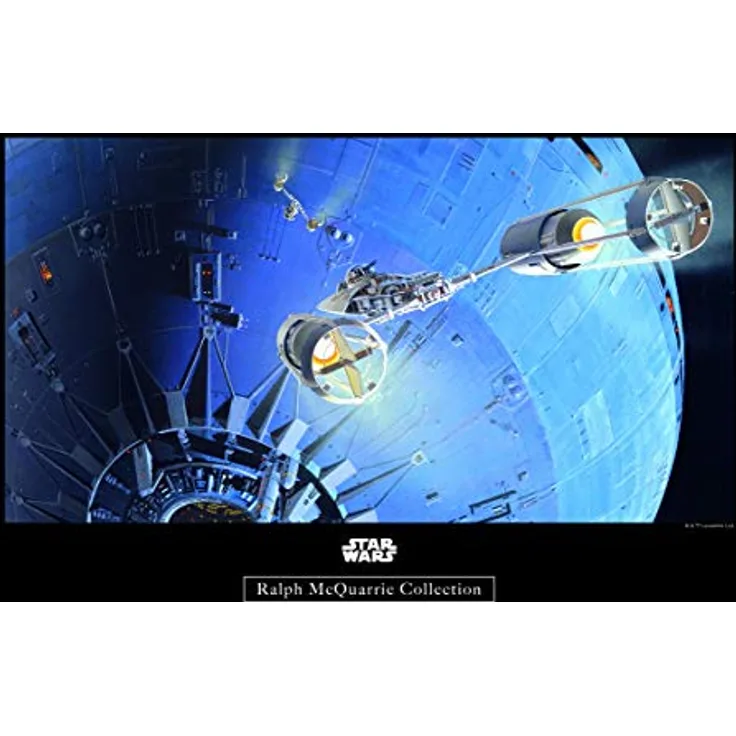 Komar Wandbild Star Wars Classic RMQ Death Star Attack, Kunstdruck ohne Rahmen, 40 x 30 cm, hochwertiger Druck auf premium Fotopapier, ideal für Kinder- und Jugendzimmer