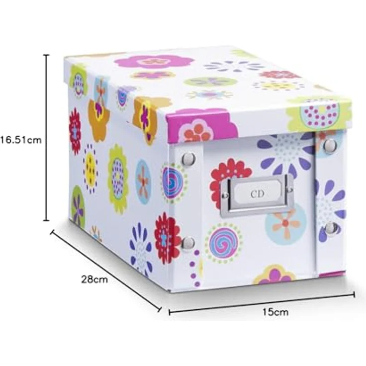Zeller 17850 Aufbewahrungsbox, Kids, Pappe, ca. 16,5 x 28 x 15 cm, Blumen - Mehrfarbig – Bild 4