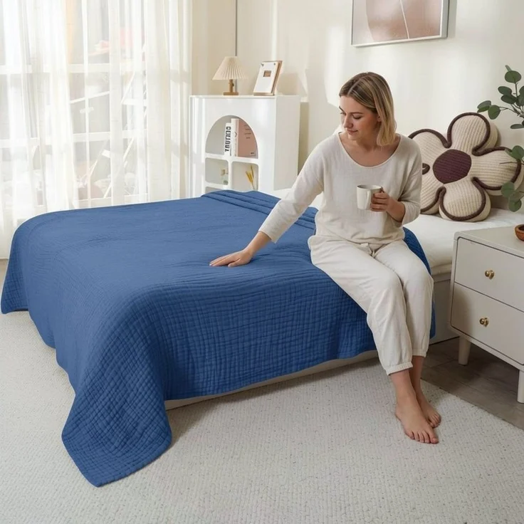 Wohndecke Musselin Decke, JASLIFE, Sommerdecke,100% Baumwolle – Bild 3