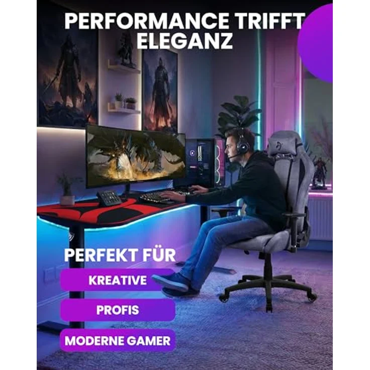 Arozzi Torretta Supersoft, ergonomischer Gaming Stuhl mit 3D Armlehnen, 165° Rückenlehne und bis zu 120 kg Belastbarkeit, anthracite – Bild 6