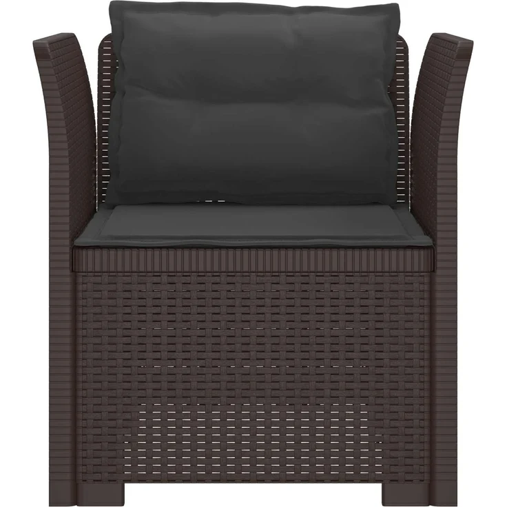 vidaXL 1-Sitzer Sessel mit Kissen Rattan-Look PP Braun 8011873 – Bild 4