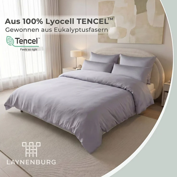 Laynenburg Bettwäsche Eukalyptus aus 100% Tencel Lyocell ab Gr. 135x200 – Bild 2