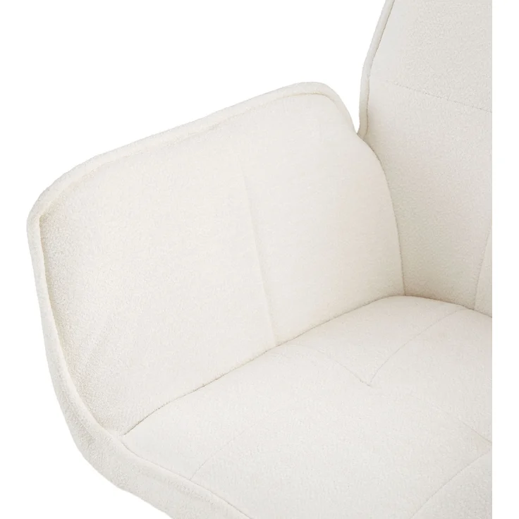 2 Stühle Esszimmer Küchenstühle Chenille Wolle Weiß Drehstühle Esszimmerstühle Drehbar Esszimmerstuhl mit Armlehne Dreh Sessel Modern – Bild 6