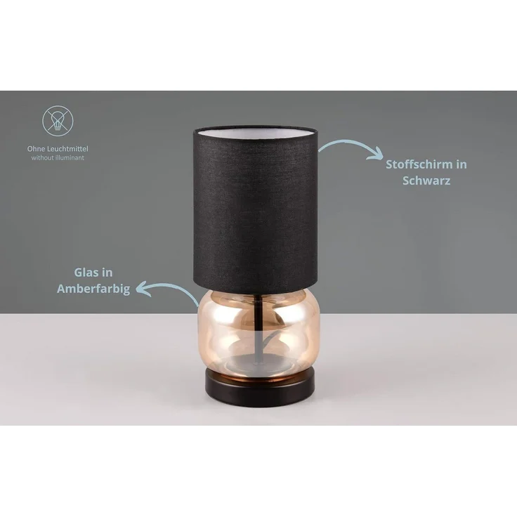 lightling Tischleuchte Elia, ohne Leuchtmittel, mit Schnurschalter, IP20 Indoor, amberfarbig – Bild 1