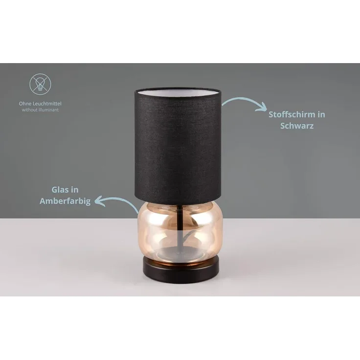 lightling Tischleuchte Elia, ohne Leuchtmittel, mit Schnurschalter, IP20 Indoor, amberfarbig