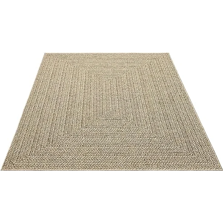 Mia's Teppiche Kinsley robuster In- und Outdoor Teppich im natürlichen Jute-Look, wetterfest, geeignet für Terrasse und Garten – Bild 3