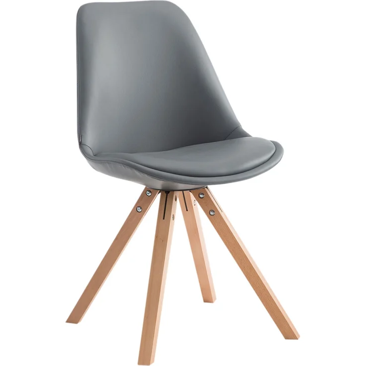Besucherstuhl TIRANA - Kunstleder Grau 47.5x55.5x83.5 cm | Besucherstühle Konferenzstuhl Wartezimmerstuhl Bürostühle Bürostuhl Konferenzraum – Bild 1