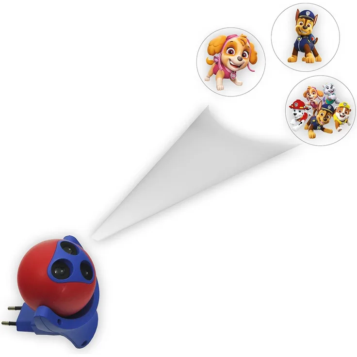 Nachtlicht PAW PATROL (3 Motive) Projektor für die Kinderzimmer Steckdose H 10cm
