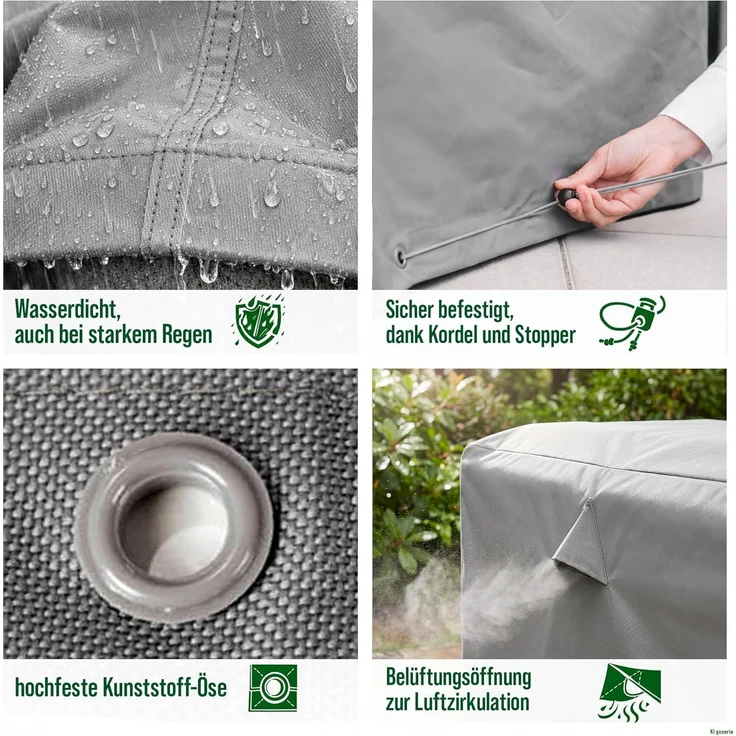 mehr Garten Gartenmöbel-Schutzhülle Premium, Premium Loungesessel-Abdeckung: 85(B)x85(T)x80(H) cm I Robuste Schutzh – Bild 4