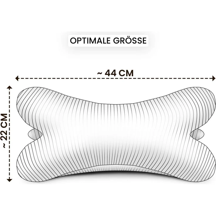 Amilian Nackenkissen - Leseknochen ca. 44x22 cm - Knochenkissen - Lesenknochenkissen, waschbar, Buch- und Tabletstütze - Lesekissen zum Relaxen, Knochenkissen zum Lesen - Knochenform Kissen - Nackenkissen – Bild 1