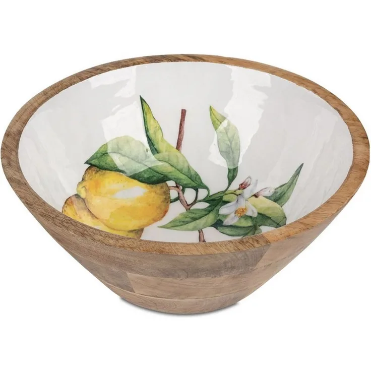 formano Servierschale Zitronen, Mangoholz, Lebensmittelecht, Natur, Zitronen, H: 10.5cm