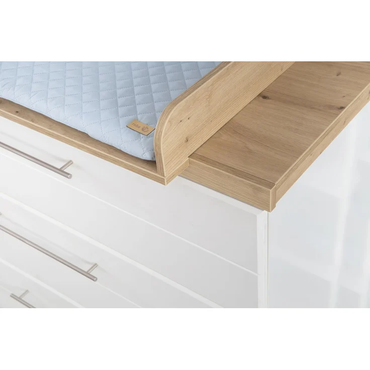 roba Kinderzimmerset 'Nele' 3-teilig - Bett 70 x 140 - Wickelkommode - Kleiderschrank 3-türig - Weiß – Bild 5