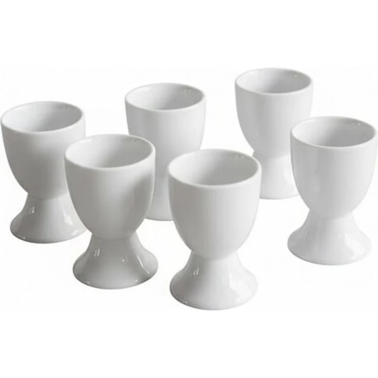 Provance Eierbecher 6er Set Eierbecher aus Porzellan in weiß im schlichten Design – Bild 4
