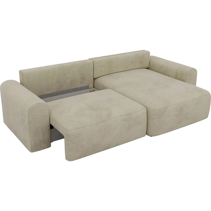 Ecksofa NEKSON L mit Schlaffunktion, L-förmiges Schlafsofa, DL-Mechanismus, mit Stauraum, Schlafsofa - Beige Velvet – Bild 12