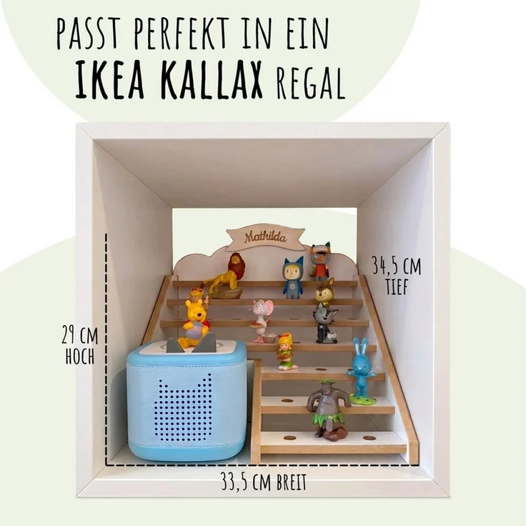 Holzura Kinderregal Tonie Regal für IKEA KALLAX – magnetisch – für ca. 50 Toniefiguren – Bild 3