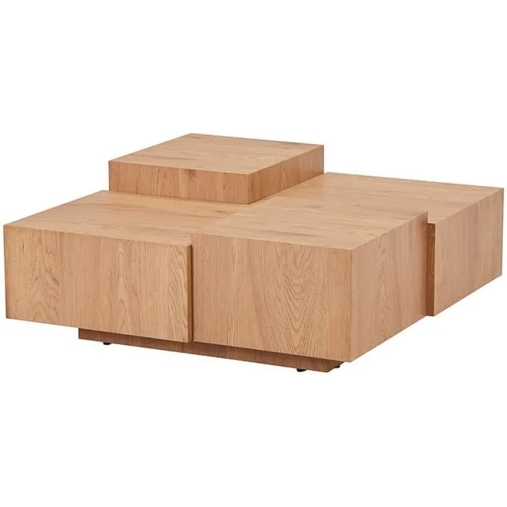 HOME DELUXE Couchtisch mit Schwebeeffekt NAYELI – 96 x 96 cm Hellbraun