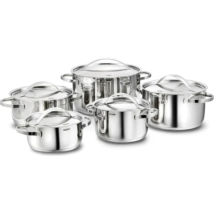 Kopf Topf-Set Kochtopfset Stilo, Edelstahl (5-tlg), inkl. 5 Edelstahldeckel, Induktion