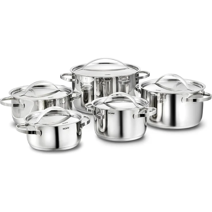 Kopf Topf-Set Kochtopfset Stilo, Edelstahl (5-tlg), inkl. 5 Edelstahldeckel, Induktion – Bild 1