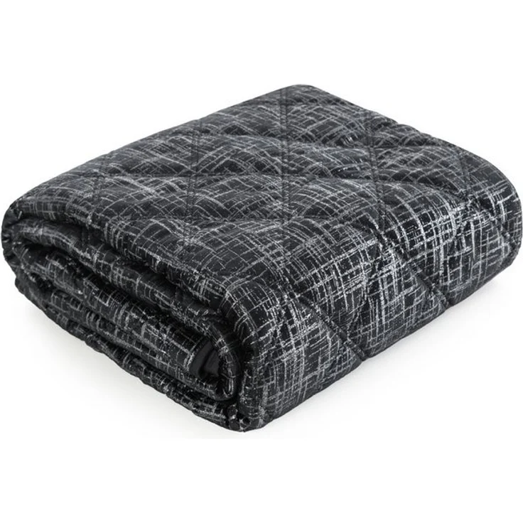 Eurofirany Tagesdecke Eleganter Bettüberwurf BLINK6 silber Details Karomuster Steppung, Allzweckdecke, weiche Decke in Schwarz, Beige, Creme, Silber zur Wahl – Bild 4