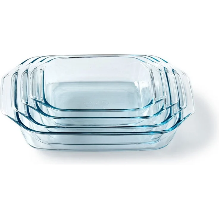 PYREX Auflaufform Let's Share Auflaufformen-Set, rechteckig, 1,4–4 l, Borosilikatglas, (4-St), hitzebeständig, mikrowellengeeignet, BPA-frei – Bild 2