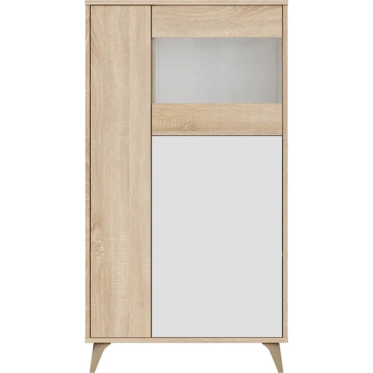 Wohnzimmer-Set >KIKUA PLUS< (4-Teilig) in Canadian Eiche/Artik Weiß - 135x50x40 (BxHxT) – Bild 3