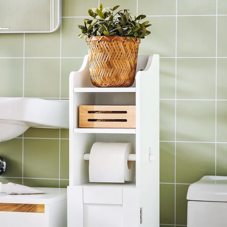 Freistehend Toilettenrollenhalter Badregal, FRG177-W – Bild 6