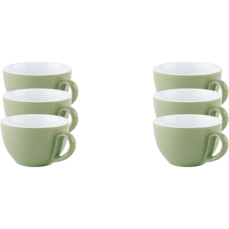 APS Cappuccinotasse 6er Set Cappuccino Tassen -SNUG-, 6-tlg, Porzellan, für Heißgetränke aller Art geeignet – Bild 1