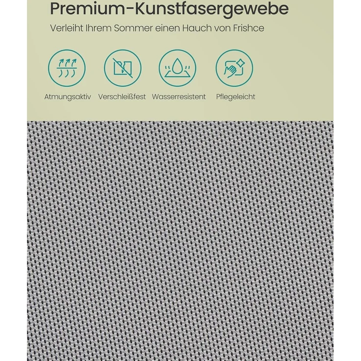 SONGMICS Gartenstuhl-Set 2-tlg., klappbar mit 8-fach verstellbarer Rückenlehne, Aluminiumgestell grau, bis 150 kg belastbar – Bild 7
