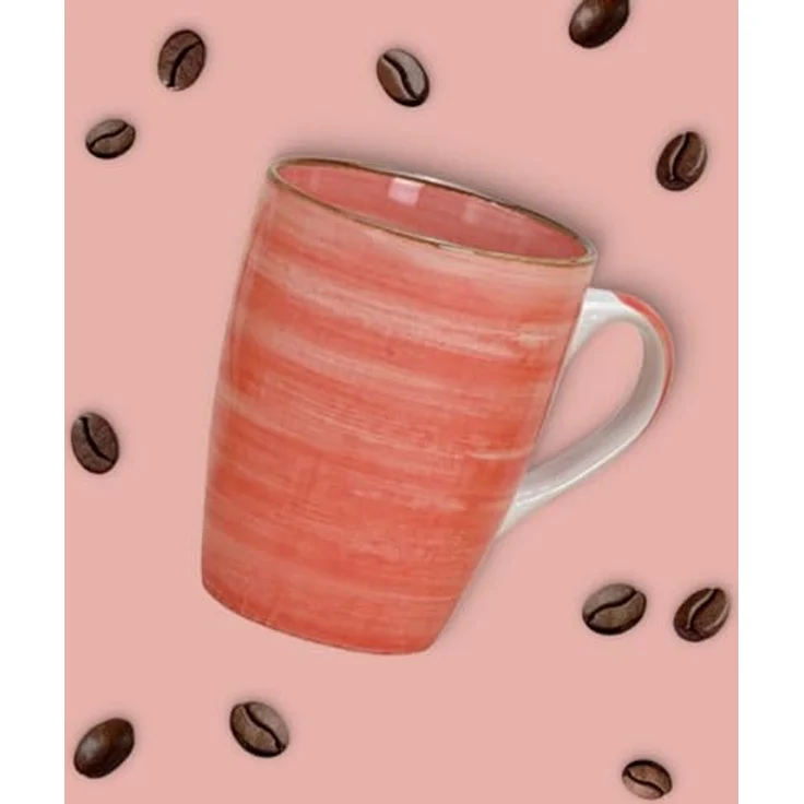 matches21 HOME & HOBBY Tasse Kaffeebecher 6er Set einfarbig modern Vintage - wie bemalt, 6-tlg, Keramik, Tee Kaffee-Becher, blau violett gelb rot orange grün, 340 ml – Bild 4