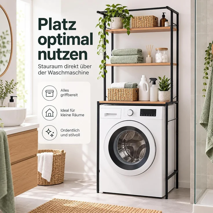 Relaxdays Waschmaschinenregal 3 Ablagen – Bild 4