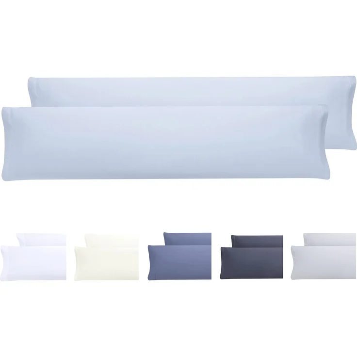 Kissenbezüge, extra weiche Mikrofaser, hypoallergen, Set mit 2 Kissenbezügen 120X40 cm Hellblau
