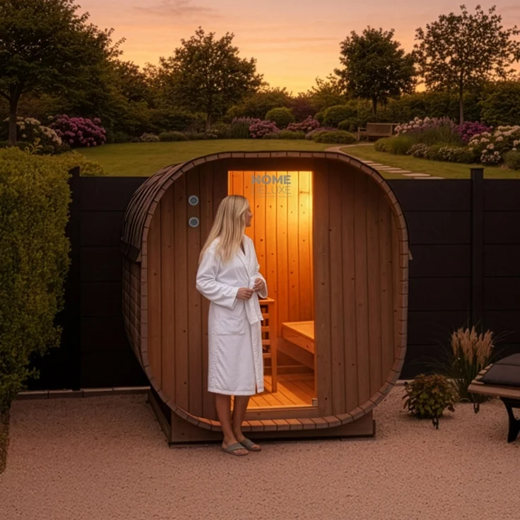 HOME DELUXE Outdoor Sauna CUBE L - 194 x 180 cm für 4 Personen – Bild 3