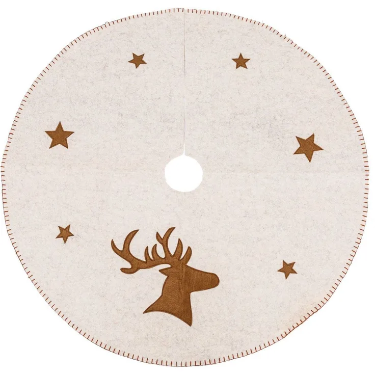 TrendLine Christbaumdecke Ø 90 cm beige Weihnachtsdecke Dekoration Decke Tuch