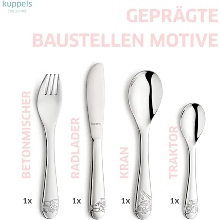 Kuppels BAUSTELLENHELDEN Kinderbesteck Set 4-teilig – Bild 4
