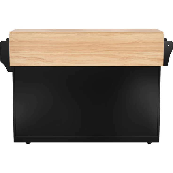 Servierwagen mit klappbarer Tischplatte, 120x46(70)x91 cm, Schwarz, mit Rollen und austauschbaren Holzbeinen, ideal für Küche und Esszimmer – Bild 10