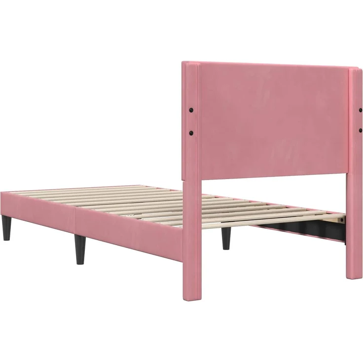 vidaXL Bettrahmen mit Kopfteil Rosa 90 x 190 cm Samt 42027634 – Bild 6