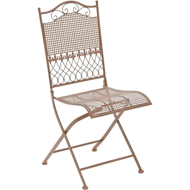 2er Set Gartenstühle DALLAS - Metall Antik braun 41x50x91 cm | Gartenstuhl Klappbar Klappstühle Metall Terrassenstuhl Antik Verzierung Stühle Garten – Bild 2