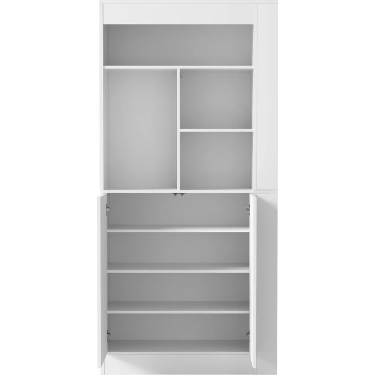 ZUBALIYA Regalschrank (85 x 35 x 180 cm), 2 Türen, Verstellbare Einlegeböden, Stauraum für Wohnzimmer, Arbeitszimmer und Flur, Weiß – Bild 15