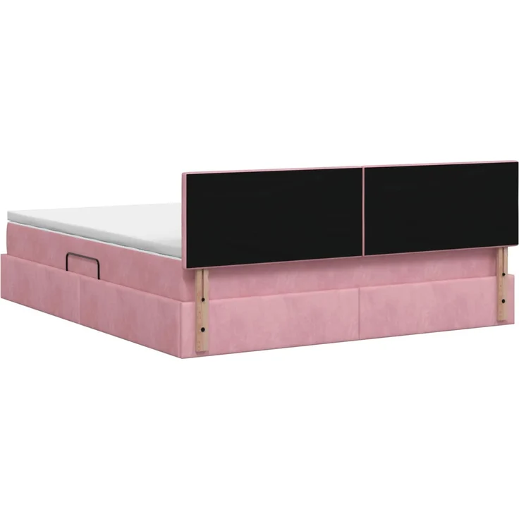 vidaXL LED-Speicherbett mit Matratze Rosa 180x200 cm Samt 3459209 – Bild 10