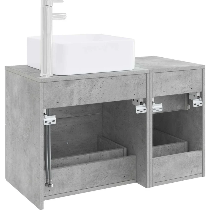 vidaXL Badezimmerschrank-Set 2 stk. Betongrau 79,5 x 41 x 80 cm 3403963 – Bild 5