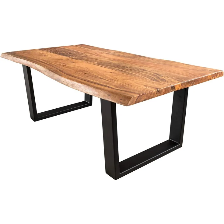 riess-ambiente Couchtisch MAMMUT 120cm natur / schwarz (Einzelartikel, 1-St), Wohnzimmer · Massivholz · Metall · Baumkante · Industrial – Bild 1